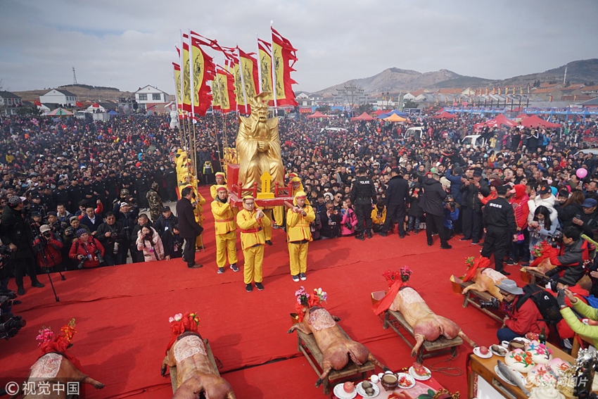 2018年3月17日,青岛,传承500余年的田横祭海仪式在即墨区田横岛省级