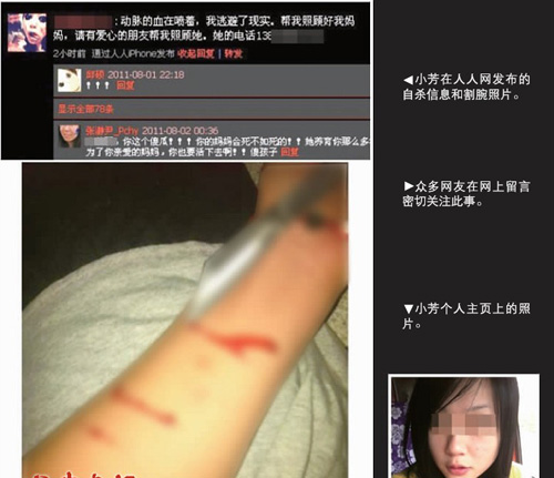 青島女孩網上直播割腕:我的死與愛情無關