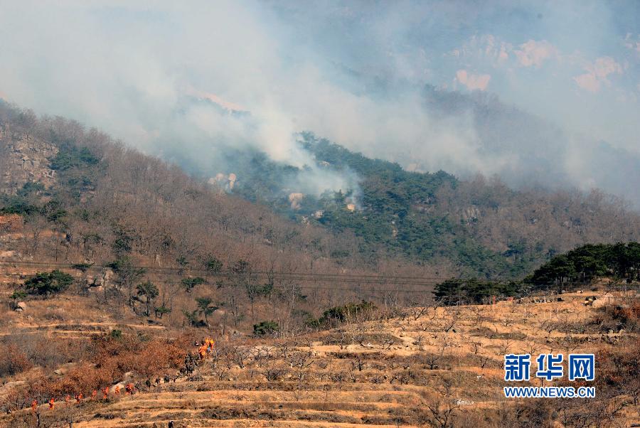 山东栖霞牙山森林大火又出现两处过火点