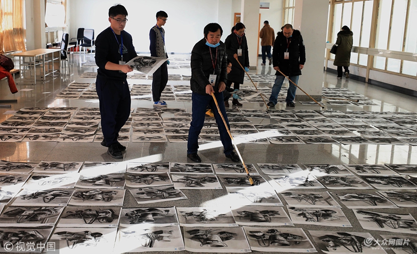 2018年1月10日,濟南,2018山東省藝考美術統考閱卷現場開放日在山東