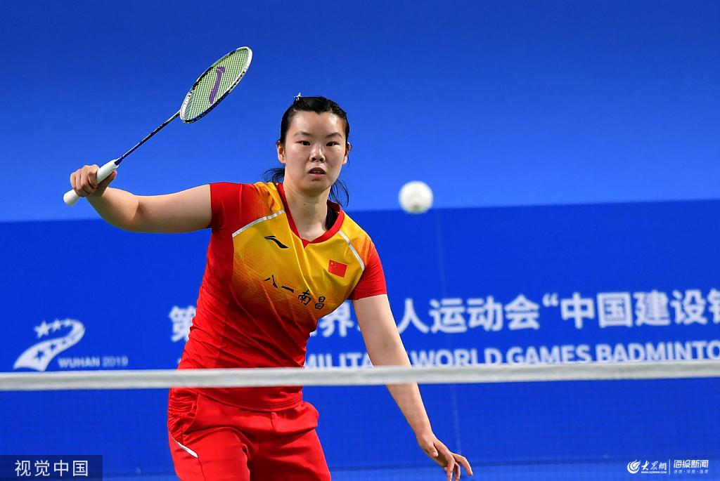 2019年10月23日,湖北武汉,2019第七届世界军人运动会羽毛球混双首轮