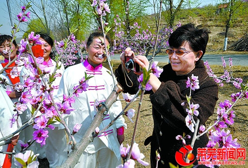 钢城区汶源街道桃花节开幕又见桃花笑春风